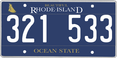RI license plate 321533