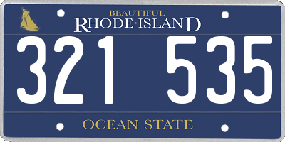 RI license plate 321535