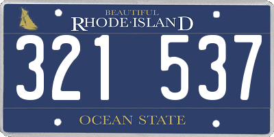 RI license plate 321537
