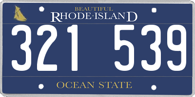 RI license plate 321539