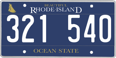 RI license plate 321540