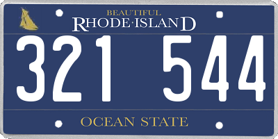 RI license plate 321544