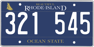 RI license plate 321545