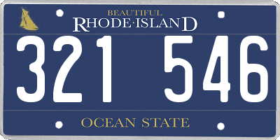 RI license plate 321546