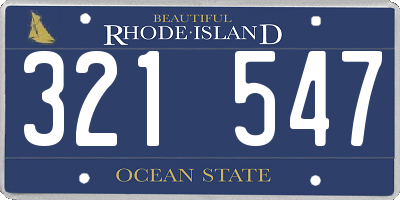 RI license plate 321547