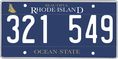 RI license plate 321549