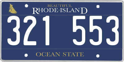 RI license plate 321553