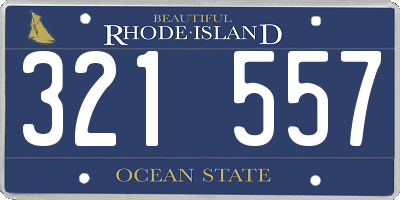 RI license plate 321557