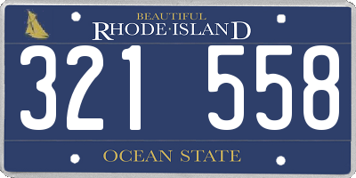 RI license plate 321558
