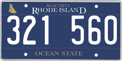 RI license plate 321560
