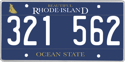 RI license plate 321562
