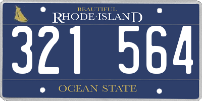 RI license plate 321564