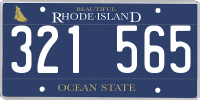 RI license plate 321565