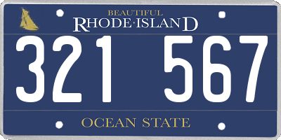 RI license plate 321567