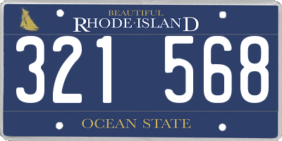 RI license plate 321568