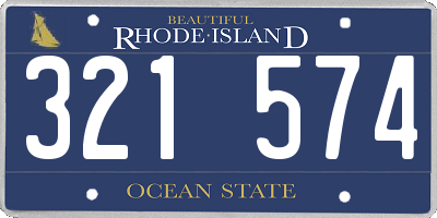 RI license plate 321574