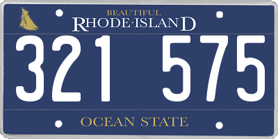 RI license plate 321575