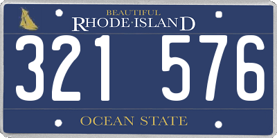 RI license plate 321576