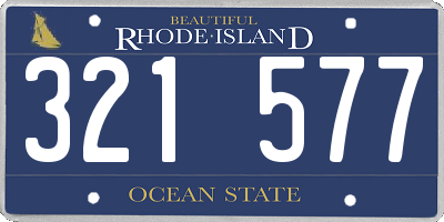 RI license plate 321577