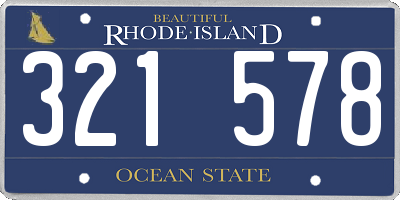 RI license plate 321578