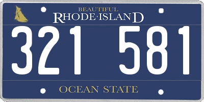 RI license plate 321581