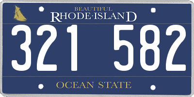 RI license plate 321582