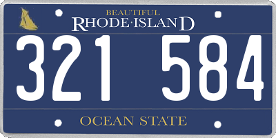 RI license plate 321584
