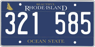 RI license plate 321585