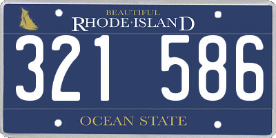 RI license plate 321586