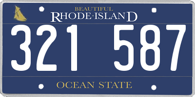 RI license plate 321587