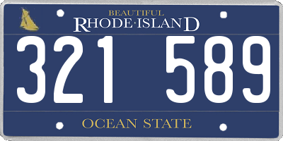 RI license plate 321589