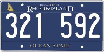RI license plate 321592