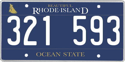 RI license plate 321593