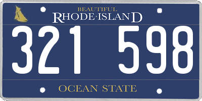 RI license plate 321598