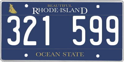 RI license plate 321599
