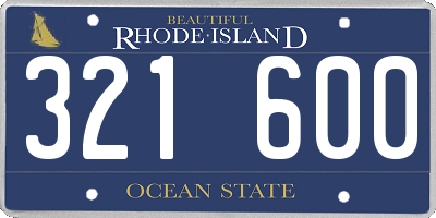 RI license plate 321600