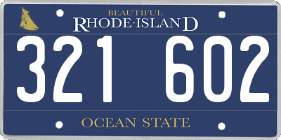 RI license plate 321602