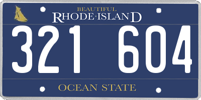 RI license plate 321604