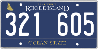 RI license plate 321605
