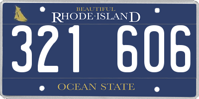 RI license plate 321606