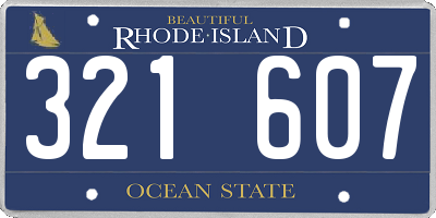RI license plate 321607