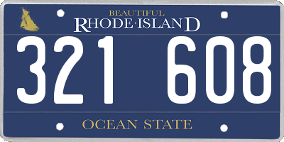 RI license plate 321608