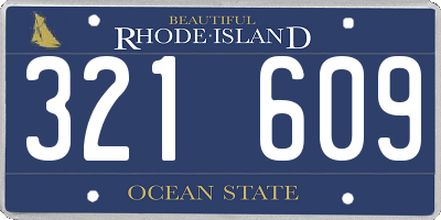 RI license plate 321609