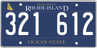 RI license plate 321612