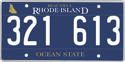 RI license plate 321613