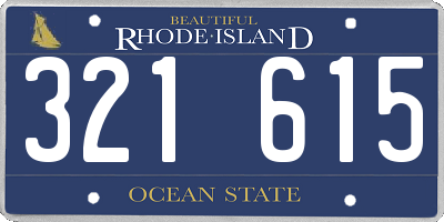 RI license plate 321615