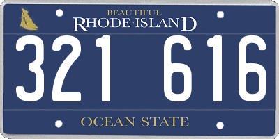 RI license plate 321616