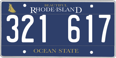 RI license plate 321617