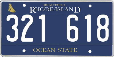 RI license plate 321618