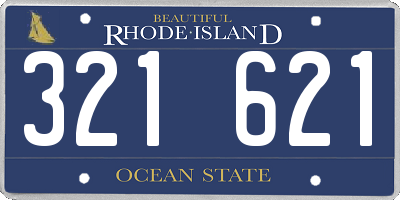 RI license plate 321621